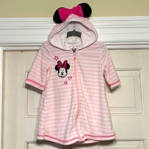 Toddler girls Minnie Mouse swim cover up with zipper